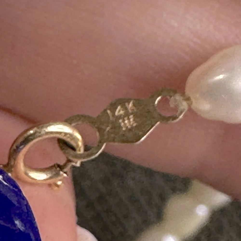 Vintage 14k Gold Authentic Rice Pearl Strand & 14k Spacers Estate Necklace - Picture 7 of 8